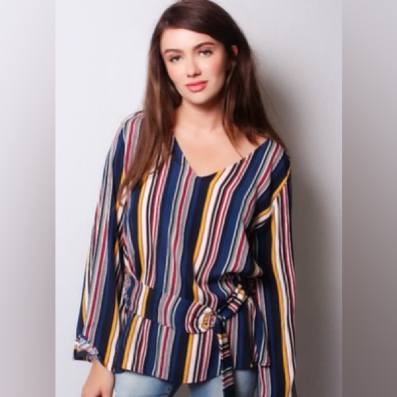 By Together Striped Belted Blouse - Picture 6 of 6